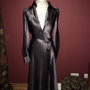 Theory dark gray/purple silk dress with camisole
