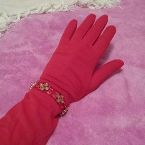Long red gloves