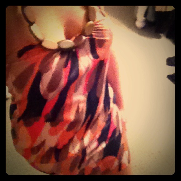 Tropical print mini dress