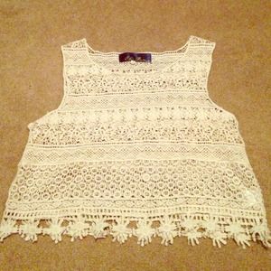 Crochet white tank