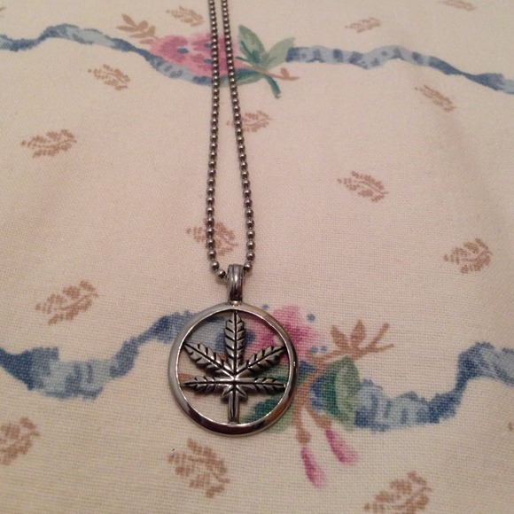 Marijuana plant necklace