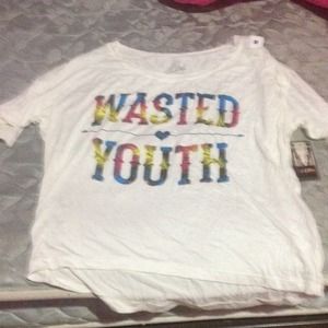 White tshirt "Wasted Youth"