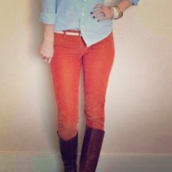 J.Crew Favorite Fit Orange Corduroys
