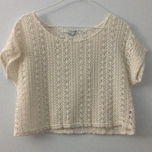 Forever 21 white/cream crochet top/cover up
