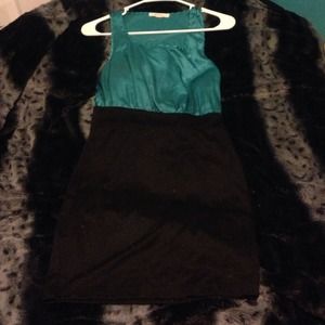 Teal & black dress