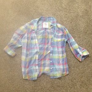 Plaid, button up, colorful, flannel shirt