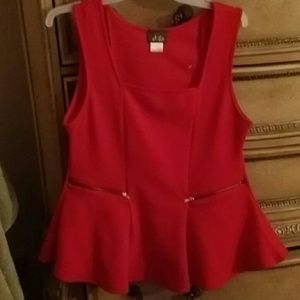 Red peplum top