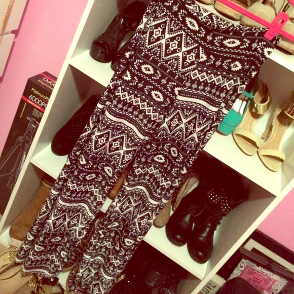 Black Aztec Palazzo Pants