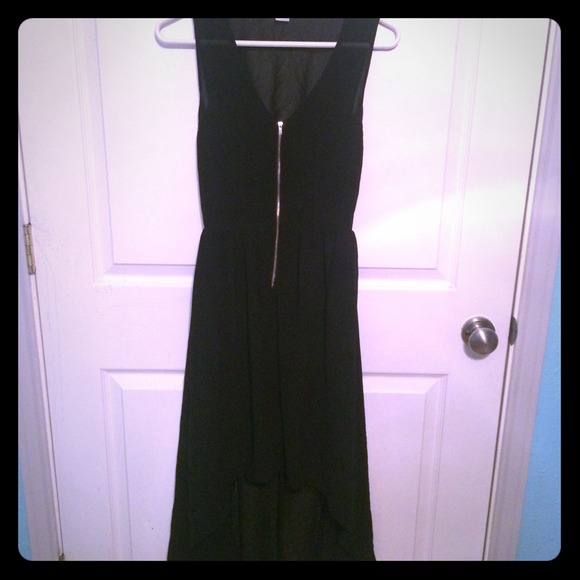 Shear black party dress