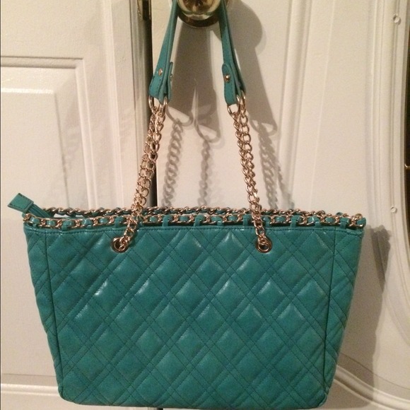 Big Buddha Turquoise Quilted Tote Handbag