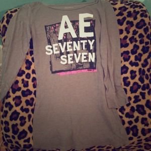 American eagle three quarter sleeve tee shirt .