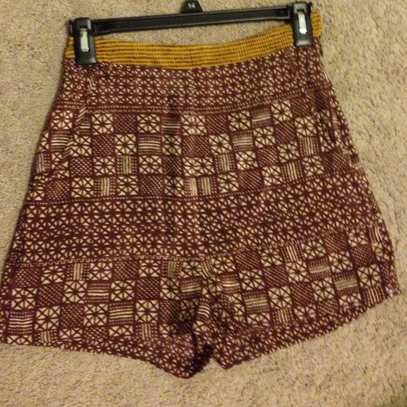 Silk High Waisted Tribal Shorts - Picture 1 of 4