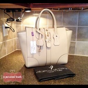 NWT Alberta di Canio Beige Italian Leather + DB