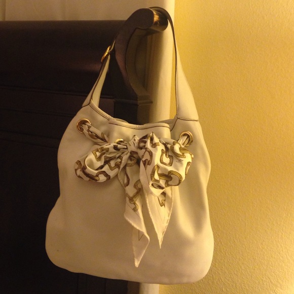Auth. Gucci Positano all-leather white hobo bag - Picture 2 of 4