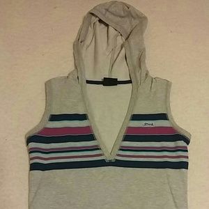 Short sleeve, v-neck hoodie shirt