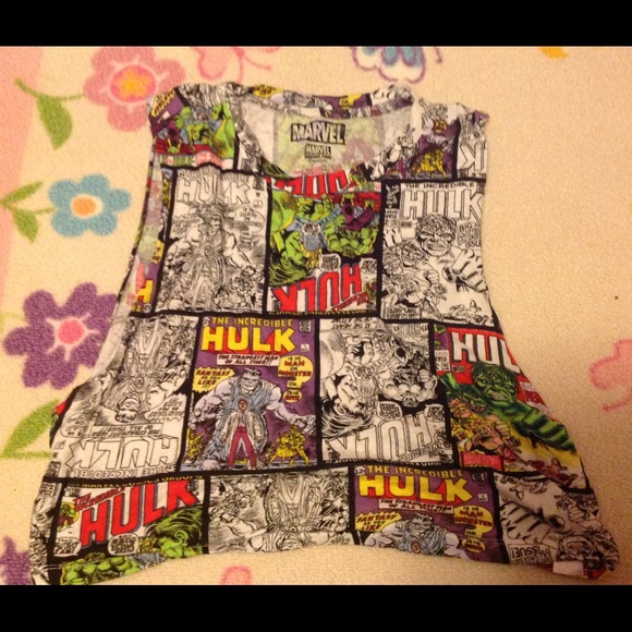 Marvel Hulk, muscle crop top, size small.