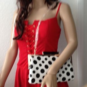 Shoulder bag/ clutch polkadot