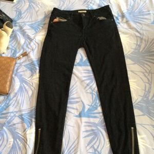 Burberry black ankle zip jeans