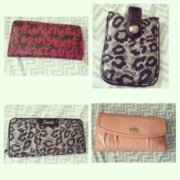 Coach Wallets, a LV wallet, Coach phone holder