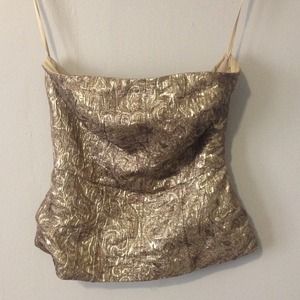 Corset style, strapless dress top.