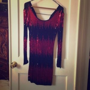 Red and black dress . Special for events .