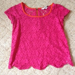 S Hot Pink Lace Shirt