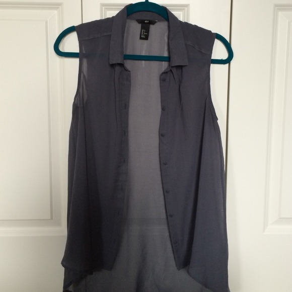 Dark grey chiffon tank