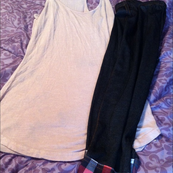Xsmall cropped jeggings with plaid cuffs like new