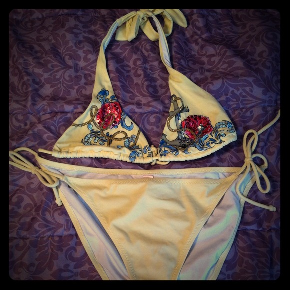 Victoria's Secret embellished yellow bikini