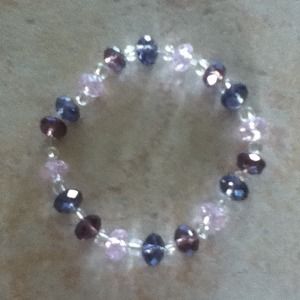 Pink and purple crystal bracelate