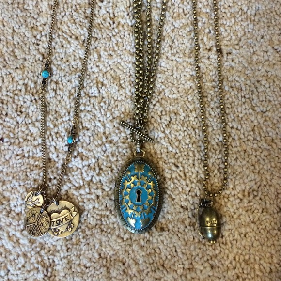 Three gold plated stainless steel necklaces