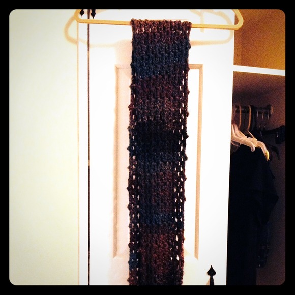 Hand made knit scarf. Great autumn colors.
