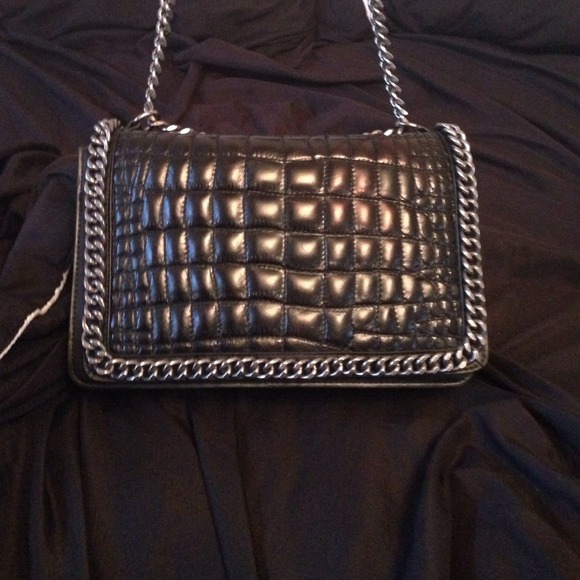 ZARA black leather handbag