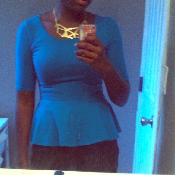 Blue peplum