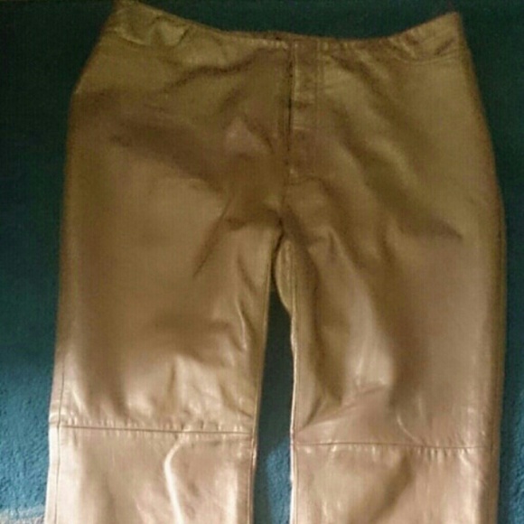 Metallic Golden-Copper Beautiful Leather Pants!