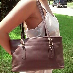 Authentic Brown Leather Coach handbag