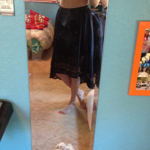 Black Hi low skirt with lace