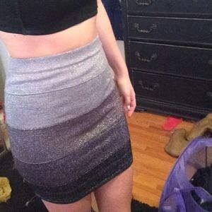Sparkly silver/grey/black pencil skirt