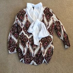 White button down with bow