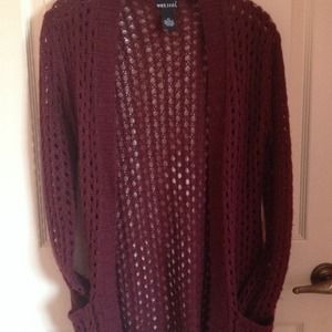 maroon cardigan