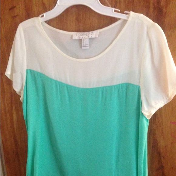 Color block chiffon shirt.