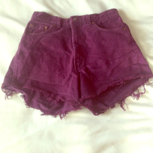 Homemade Purple Levi's Cutoffs
