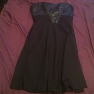 Black dress with leathery top