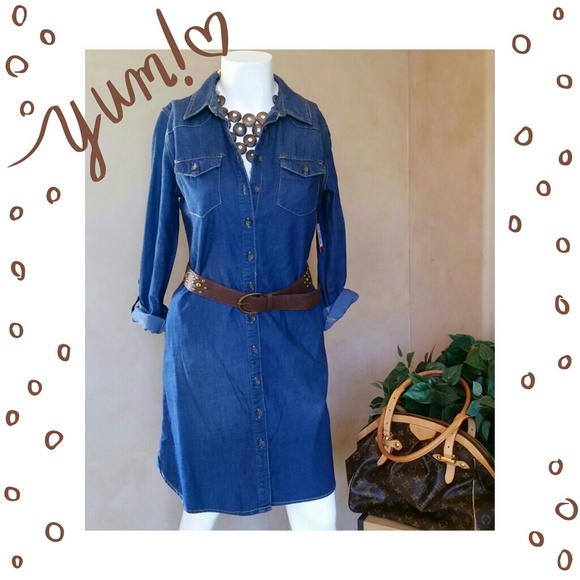 Denim shirt dress
