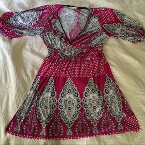 Hot pink short dress/shirt