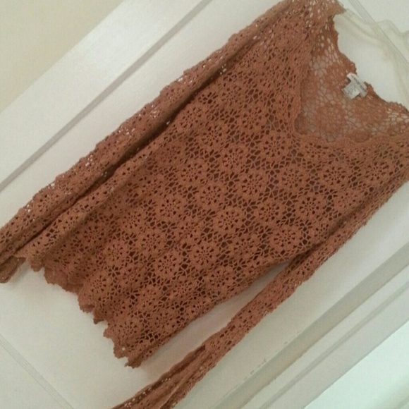 Camel crochet blouse