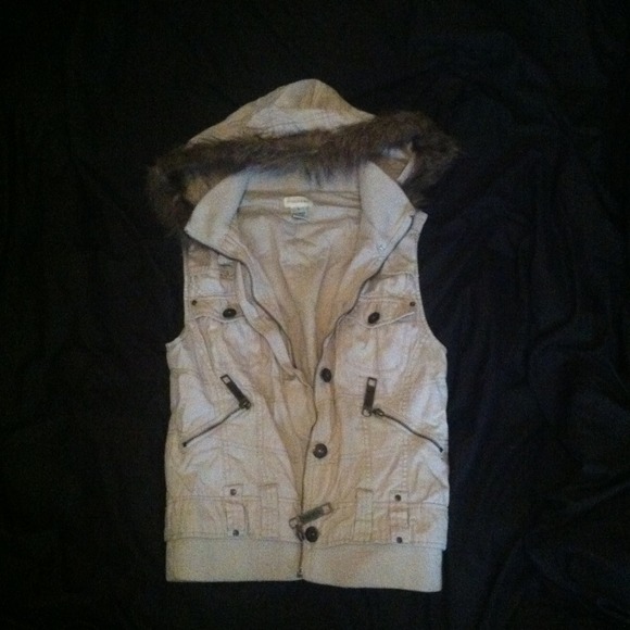Fur hooded vest