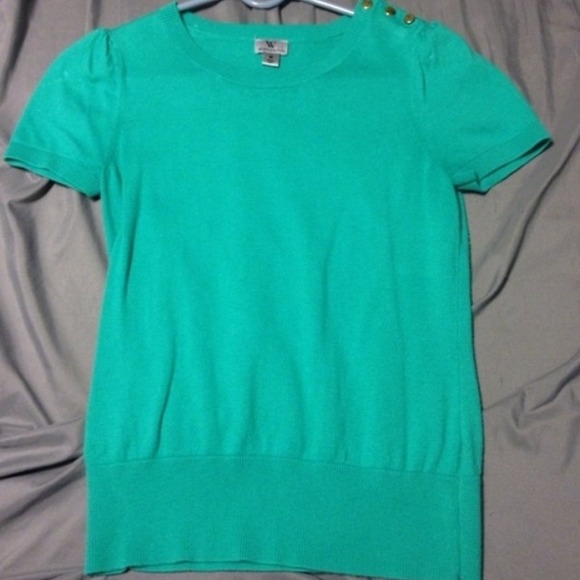 Turquoise sweater short sleeve top