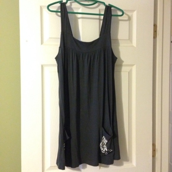 Charcoal grey smock dress