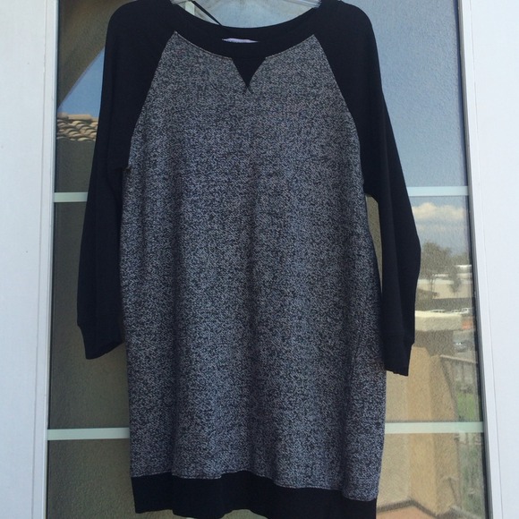 Over sized, black and grey sweater